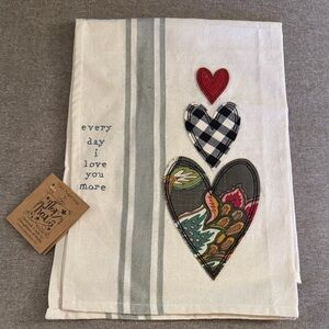 Handcrafted Tea Towel - Everyday I Love You More